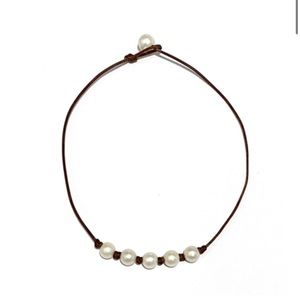 Wendy Mignot pearl leather necklace